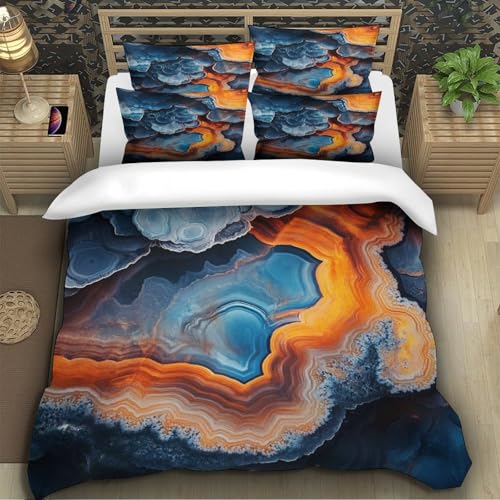 Housse de couette 140x200cm ondes abstraites design 3D - 5