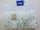 ROCAILLES UND STIFTPERLEN MIX IN SORTIERBOX MIT 10 FÄCHER