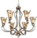 Franklin Iron Works Amber Scroll Golden Bronze Silver Large Chandelier 31 1/2