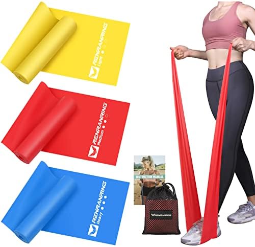 Resistance Bands Set, Exercise Bands for Physical Therapy, Yoga, Pilates, Rehab and Home Workout, Non-Latex Elastic Bands Set of 3