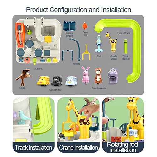 Ferthor Fun Car Rescue Adventure Toys Kids Car Toys For Boys Race Tracks For Toddler Zoo Ramp Vehicle Race Car Game Educational Kids Toys For 3 4 5 6 Year Old Boys（3 Mini Cars） #TOP5