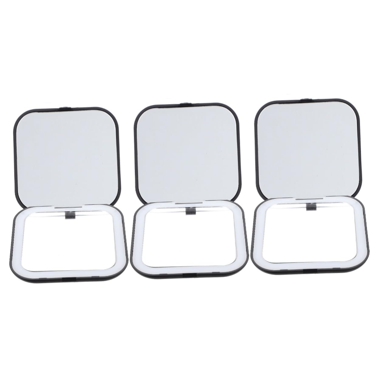 VICASKY 3 Stück Kompakter LED Kosmetikspiegel Faltbarer Handspiegel für Reisen Makeup und Pflege Design Sicher und Praktisch Handtaschen