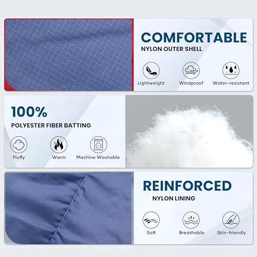 Image of HACER Dual Couple Sleeping Bag for Adults | -15C to +6C Winter Double Sleeping Bags | 4 in 1 Rectangular Soft Nylon Lining 2 Person Camping Bed for Trekking & Hiking (Blue, Upto 6ft, 1.8kg)