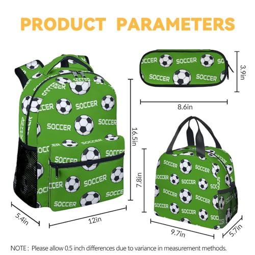 PoshWrap Mochila de futebol para meninos, homens – Mochilas fofas de 40 cm para adolescentes – Mochi