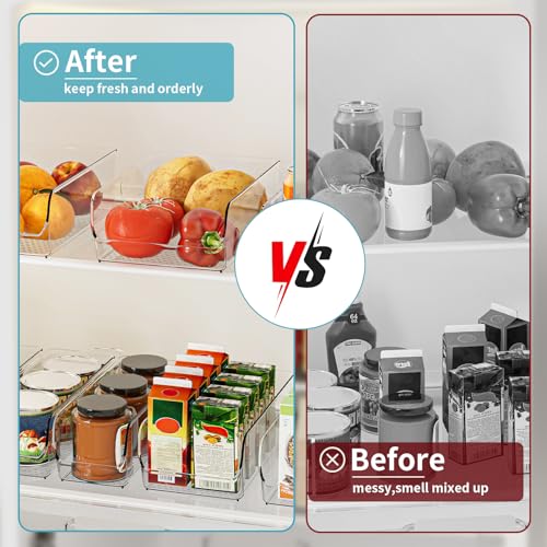 Ettori Set of 6 Clear Plastic Storage Bins - The Ultimate Pantry Organizers and Storage Solution for Kitchen, Cabinet, and Refrigerator Organization - Image 3