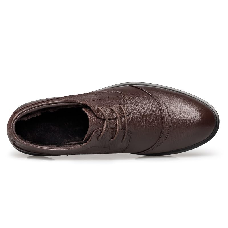 Dress Shoes for Men Lace Up Round Toe Leather Cap Toe Derby Shoes Slip Resistant Block Heel Rubber Sole Low Top Prom3