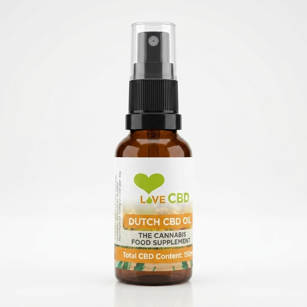 Love CBD Dutch CBD Oil Spray - Low Strength 150mg Broad Spectrum - Vegan Friendly - 20ml - UK Made