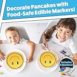CucinaPro XL Smiley Face Pancake Pan, 10-Inch, Nonstick, Aluminum, With Edible Food Markers, Perfect for Kids' Arts & Crafts, Easy Cleanup - Image 3