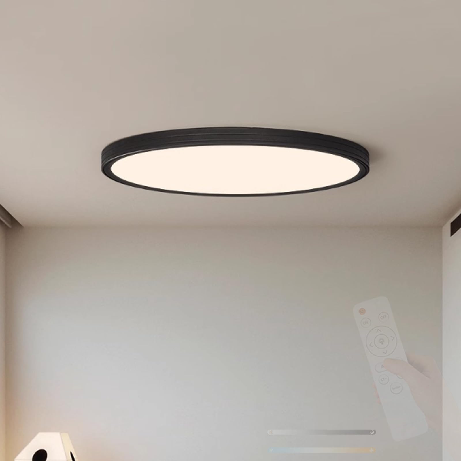 Lampe de plafond 2700K-6500K dimmable avec télécommande pour chambre à coucher - 8