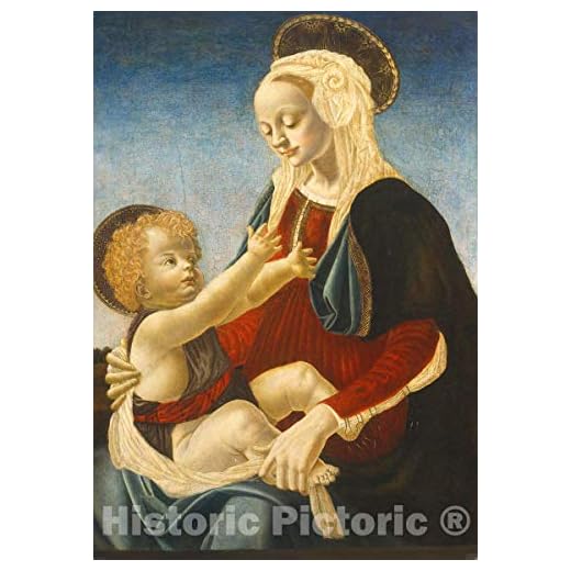 Art Print : del Verrocchio, Madonna and Child, c.1475, Historic Wall Décor : 16in x 24in