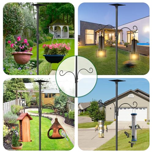 Kit de mastro de alimentador de pássaros, poste de casa de pássaros de 244 cm para uso ao ar livre,