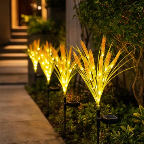 2Pc Christmas Decorations Outdoor Solar Rice Spike Pathway Light Fall Decor - image 4