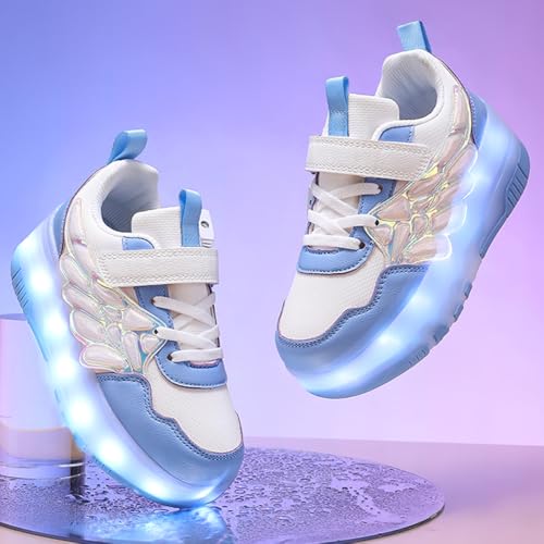 Nsasy Kids Roller Shoes Boy Girl Sneakers with Wheels Become Sport Sneaker with Led for Christmas Birthday Children Show Gift