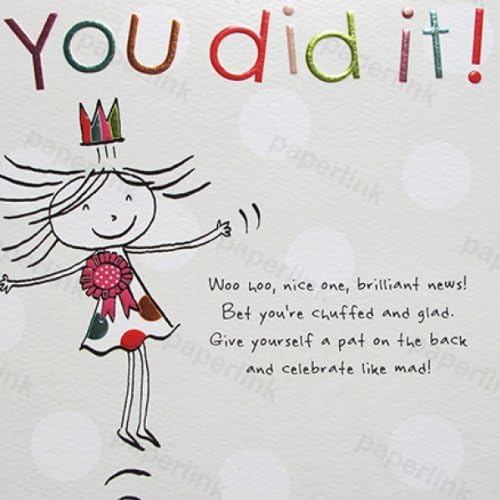 Congratulations Card (PLK7716) You Did It - Embossed Finish