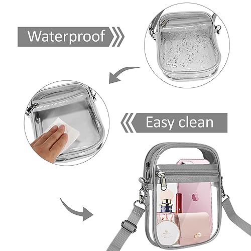 Image of Clear Bag Stadium Approved, Clear Crossbody Purse Bag with Front Pocket for Concerts Sports Events Festivals