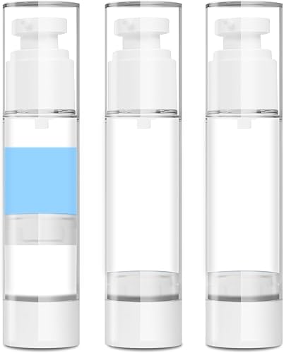 Miniatura 9 de GIVITASOT Botellas de bomba sin aire de 0.5 onzas0.5 fl oz, paquete de 3 botellas dispensadoras de loción de tamaño de viaje, botella de viaje