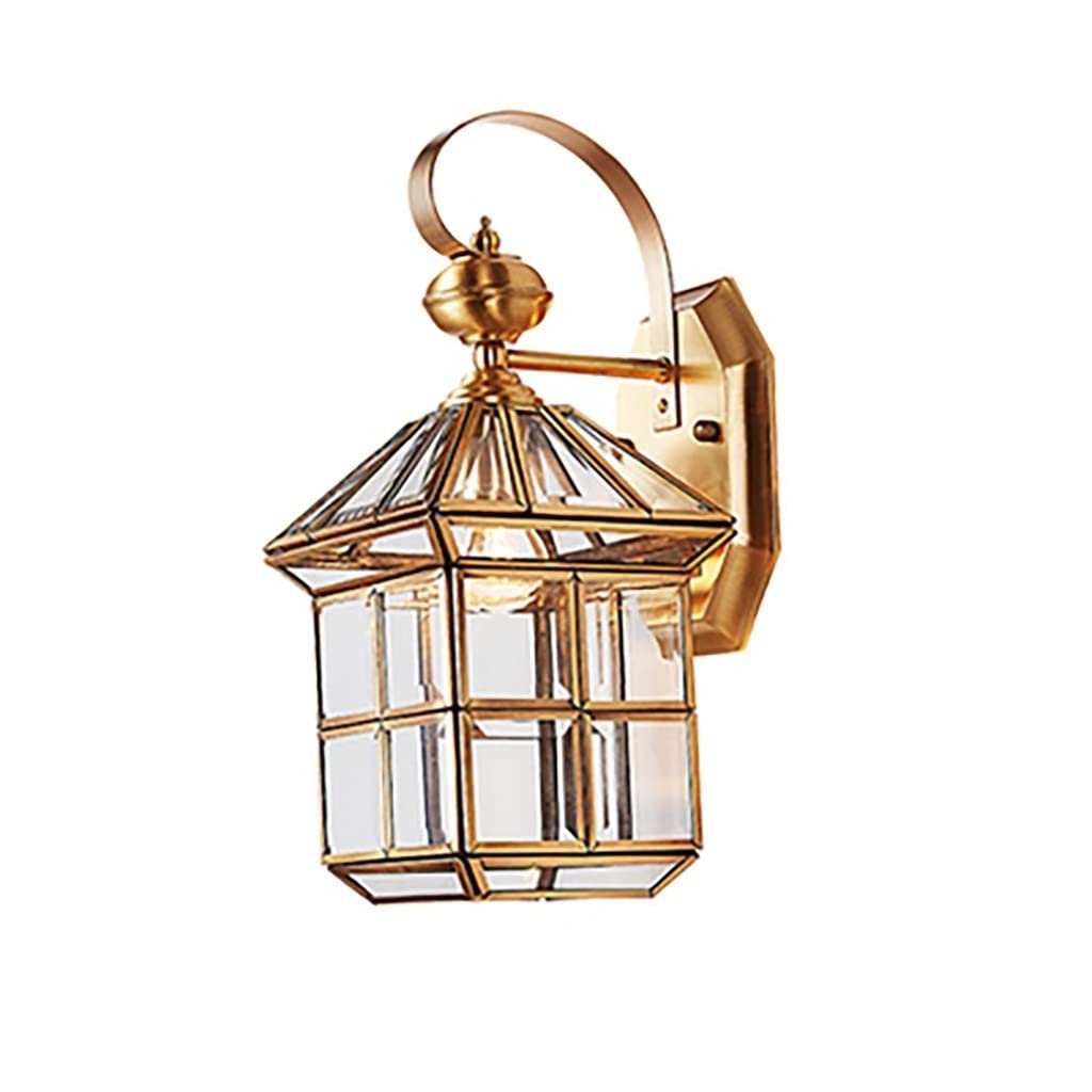 HynJGih Copper wall lamp Full Copper lamp Balcony Aisle Porch Indoor wall lamp Villa Courtyard Outdoor Waterproof lamp Landscape lamp
