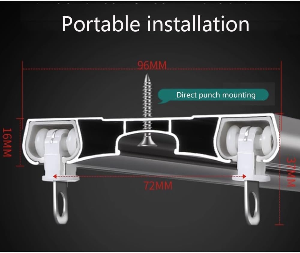 Double Curtain Track Set - Ceiling Mount Sliding Rod with Rollers, White & Gold Finish, 400cm Curtain Rail for Home Decoration, Ideal for Living Room & Bedroom