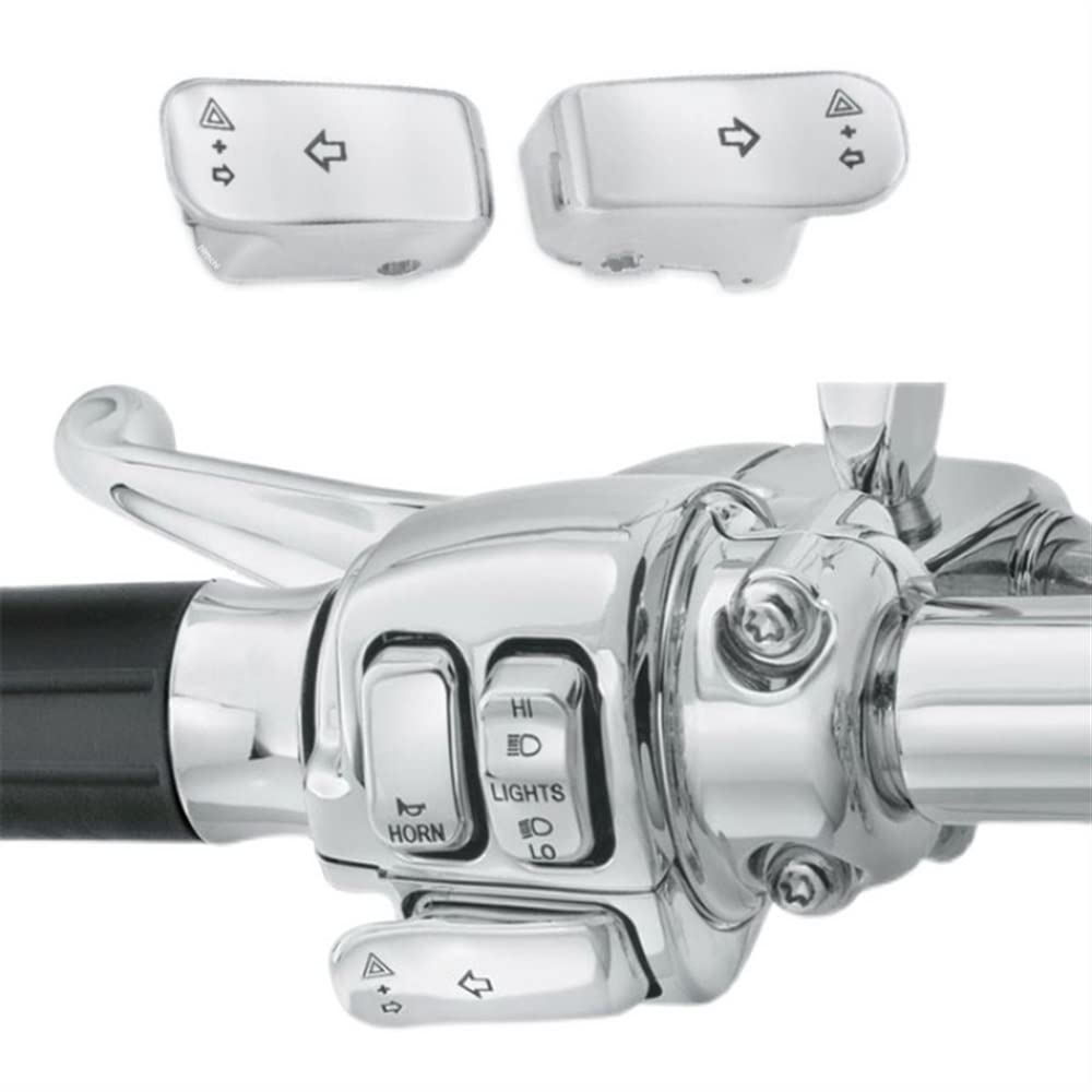 interrupteur démarrage guidon Capuchons D'extension De Commutateur De Clignotants Pour H.a.r.l.e.y D.a.v.idson VRSC V-Rod Dyna FXD FXST FLST Sportster XL XR Softail Slim Touring Trike ( Color : Chrome