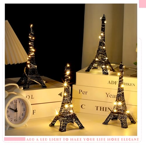 Set 4 Figuras Estatua Torre Eiffel Negro 7 Pulgadas miniatura 3