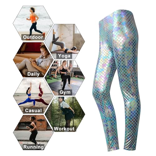 Legging d'écailles de sirène Wildarms premium imprimé poisson - 7