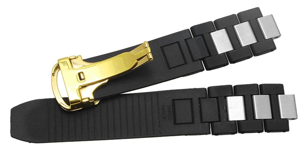 Richie Strap, Cinturino di ricambio in gomma da 20 mm con fibbia, adatto per orologi Cartier 21 Chronoscaph e Autoscaph
