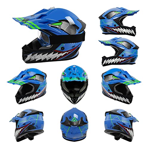 Tcmt Dot Youth & Kids Motocross Offroad Street Helmet Full Face Motorcycle Youth Atv Helmet Dirt Bike Motocross Atv Helmet+Gloves+Goggles #TOP1