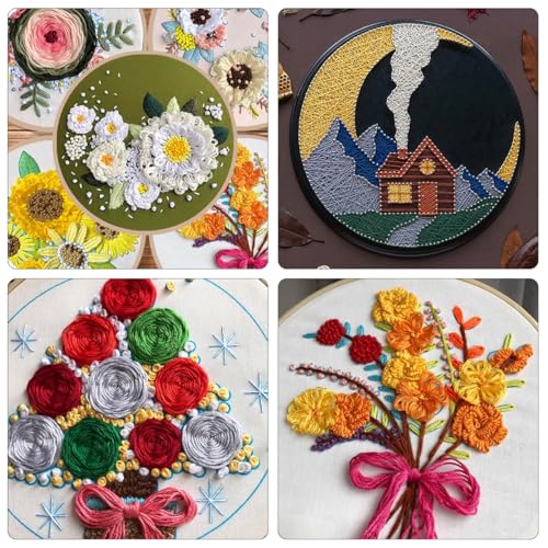 Image of Bracelet String Kits, 200 Colors Rainbow Color Embroidery Thread, Cross Cotton Stitch Embroidery Thread, Bracelet Yarn with 20 Plastic bobbins(200 Color)