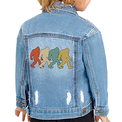 Bigfoot Silhouette Toddler Denim Jacket - Cute Gifts for Kids - Monkey Lovers Gifts