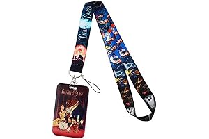 Classic Movie Beauty and the Beast Lanyard with ID Holder and Keychain