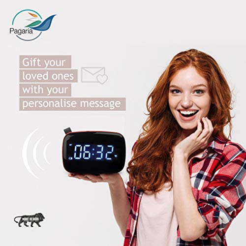 Image of PAGARIA Portable Radio & Alarm Clock Bluetooth Speaker with Remote /Alarm /USB /am /FM /SD Card /AUX /Bluetooth Recording /mic Recording. (Blue, Standard - SAN101)