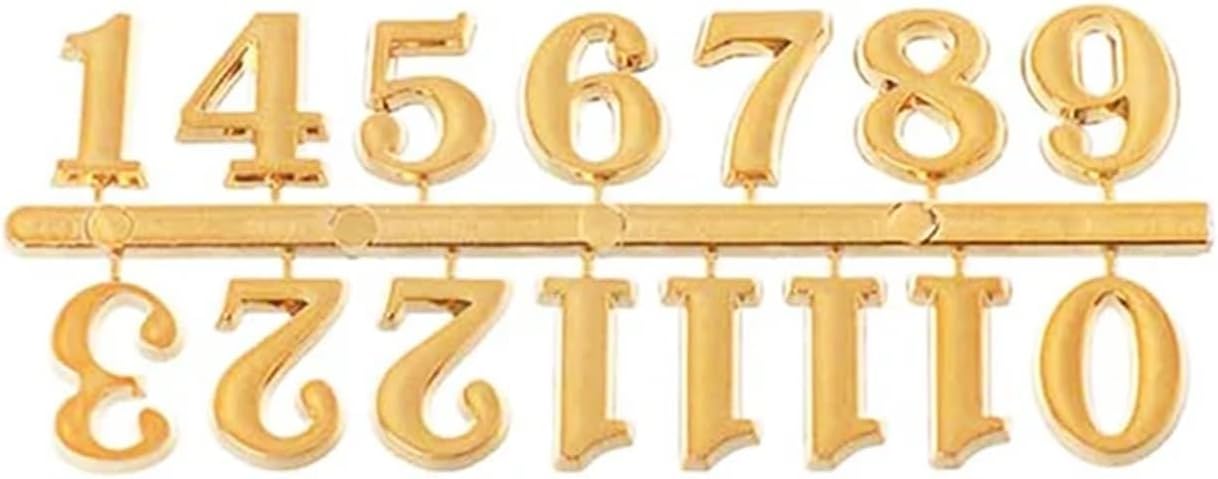 10pcs Gold Silver Black Roman Numeral Wall Clock Stickers DIY Decals | Self-adhesive Arabic numeral decals for clock repair, craft projects & home decor.(Gold Arabic Numerals)