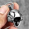 Death Rock Headphone Skull Titanium Steel Men Necklaces Pendant Punk for Boyfriend Hip hop Rock Party Jewelry Creativity Gift #3