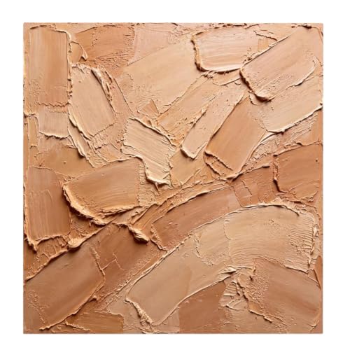 Toile abstraite moderne style impasto peinture à l'huile tons neutres terreux 100x100