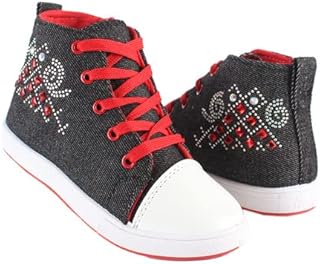 هاف بوت كاجوال من القماش للبنات توباكو لون اسود مقاس 33 موديل 1021