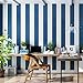 Produktbild AIWQTO Zimmer vertikale Streifen tapete Selbstklebende mediterranen Stil modern minimalistischen Wohnzimmer kinderzimmer-Navy blau 21 * 118inch