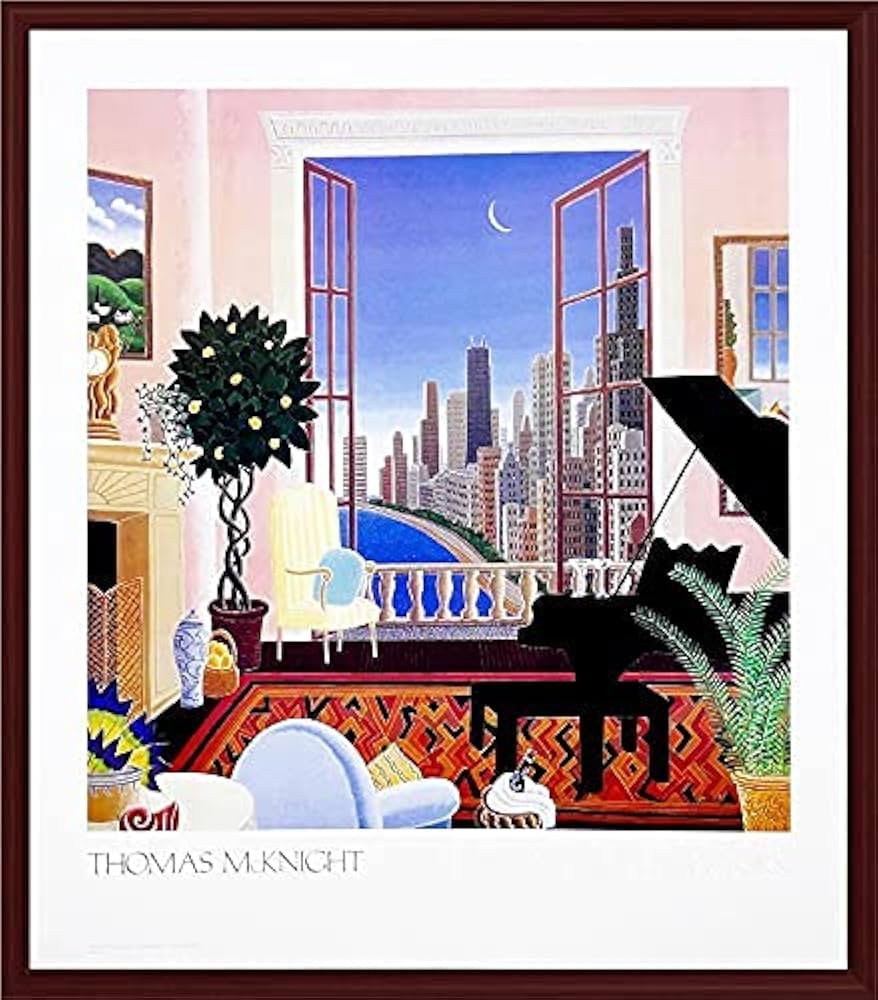 額装済/Manhattan/トーマス マックナイト/ポスター 額装済/New York/トーマス マックナイト/ポスター