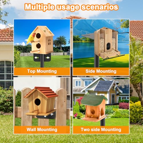 Image of AHRLHR 2 Pack 80 Inch Adjustable Bird Feeder Pole,Bird House Pole Suitable for Feeders & Birdhouse,Weather Station,Heavy-Duty Rustproof Design,Enhance Outdoor Decor & Birdwatching Experience