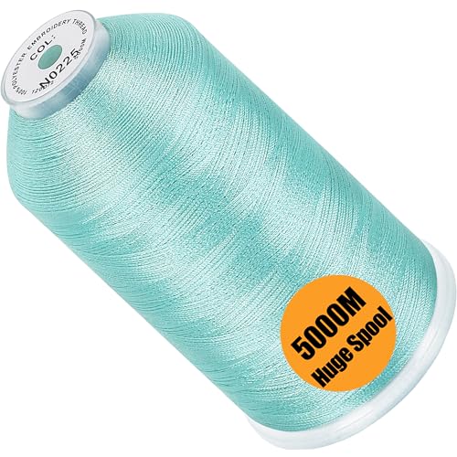 Image of New brothread - Single Huge Spool 5000M Each Polyester Embroidery Machine Thread 40WT for Commercial and Domestic Machines - Sky Blue