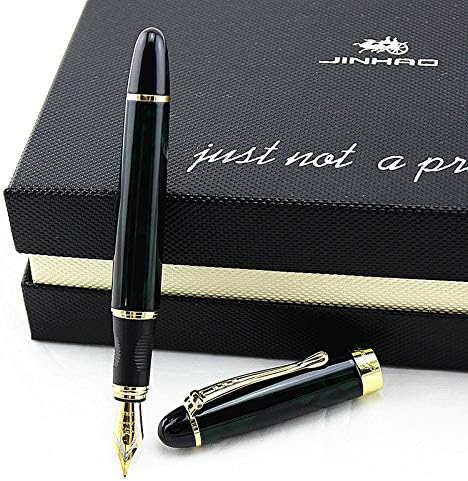 Hayman 18 CT Jinhao Gold Plated Premium Fountain Pen With Gift Box (P-25)