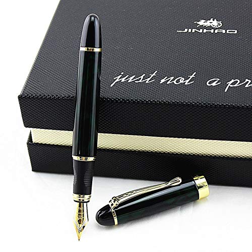 - Hayman 18 CT Jinhao Gold Plated Premium Fountain Pen With Gift Box (P-25)
