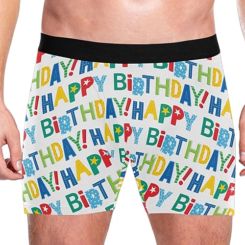 ZZXXB Funny Happy Birthday Mens Boxer Briefs Breathable Underwear Fly Front With Pouch S - XXL2