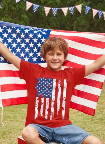 Image of BesserBay Unisex Kids July 4th Amarican Flag Top Patriotic Funny T-Shirt 6-14 Years