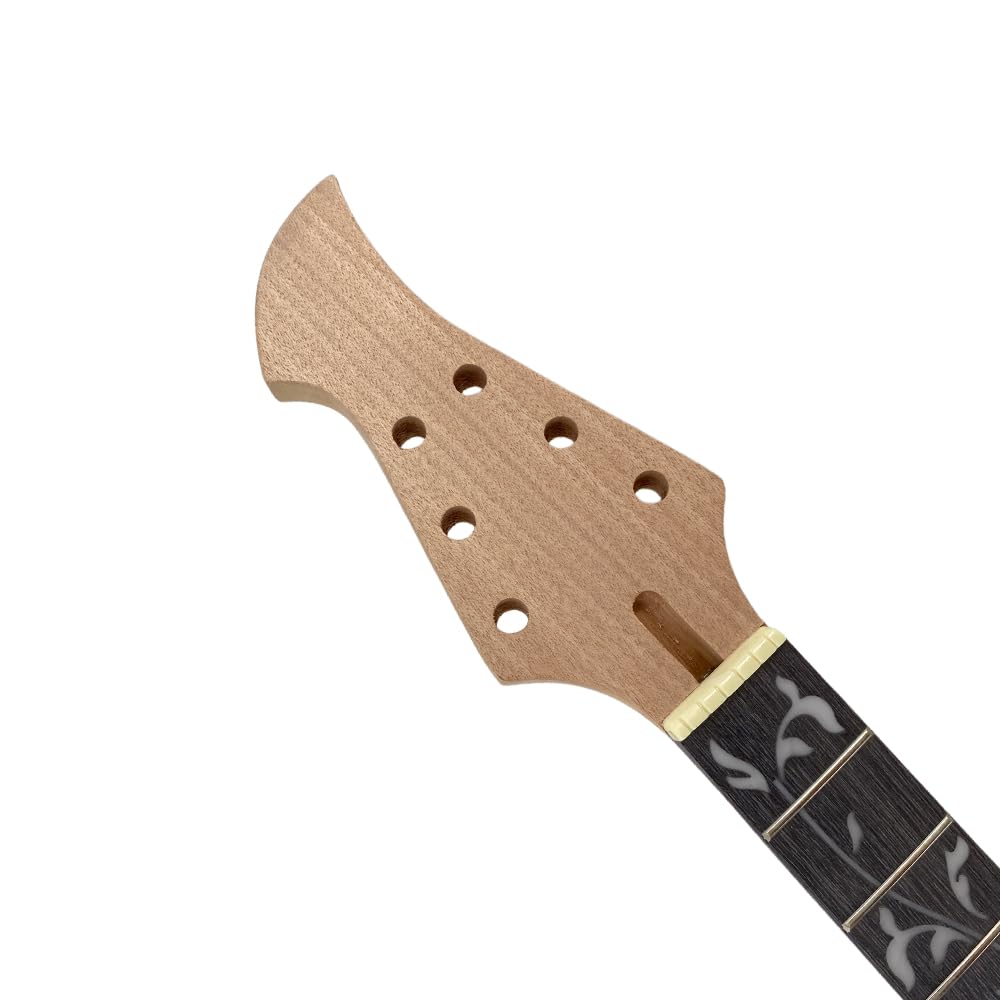 Mahoń Gitara Elektryczna Wymiana Szyi 22 Progi 63 cm Normalna Nakrętka Palisander Podstrunnica Biały Wykwintne Wkładki Śruba na pięcie (1)