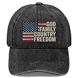 god Family Country Freedom Sun hat Womens Cap Running hat Men Gifts for Girlfriends Baseball Caps AllBlack