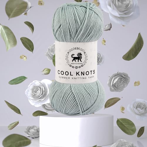 Image of NESTNHAVEN Polyester Blend Cool Knots, Hand Knitting Yarn - Luxury Yarn For Crochet, Amigurumi, Embroidery, Toys, Garments, Flowers And Hobby Projects (Light Grey, 100g)