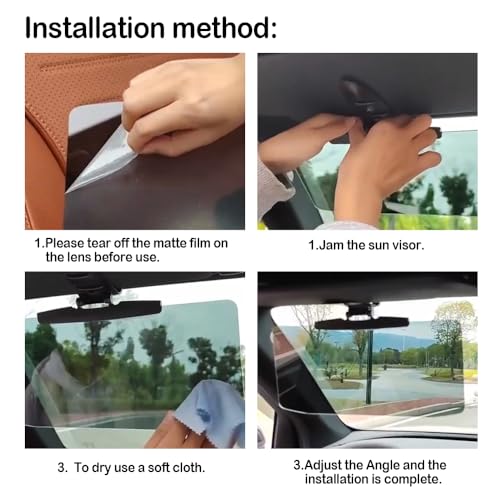 Image of 2PCS Car Visor(Upgraded Version to Block Harmful UV Rays) Adjustable Angle, Anti-Glare 12.6'' x 6'' Safe Driving Car Accessories Sun Visor Extender, Universal for Cars, Trucks, SUVs. (2Pcs)
