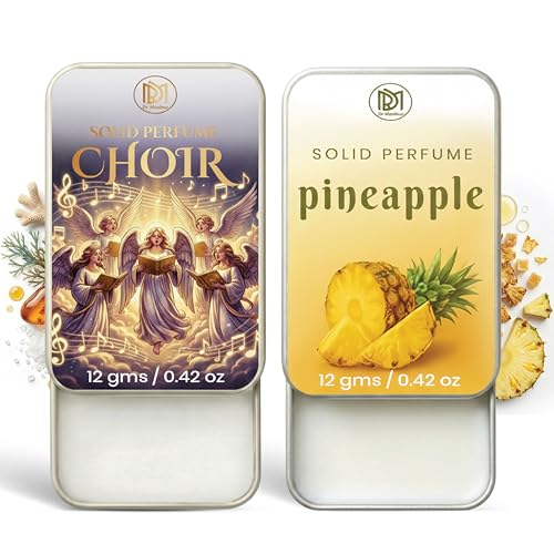 Image of Dr.Mashur Solid Perfume |pineapple&Choir Alcohol Free Wax Perfume Balm, Long Lasting | Pocket Tin 12g, Pack Of 2| Non Greasy Smooth Glide, Travel Friendly Men And Women