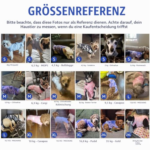 Eyein Hundebody Nach Op, Wundschutzanzüge für hündin Rüde mit Reißverschluss und Klettverschluss Gürtel - Anti-Lecken und Wundschutz, Atmungsaktiv Einteiler für Hunde Nach Op (Grau, L)