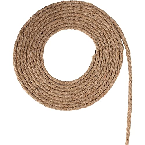 100 Feet Twisted Nautical Rope For Crafts, Thick Hemp Jute Twine, Brown (5Mm) #TOP4